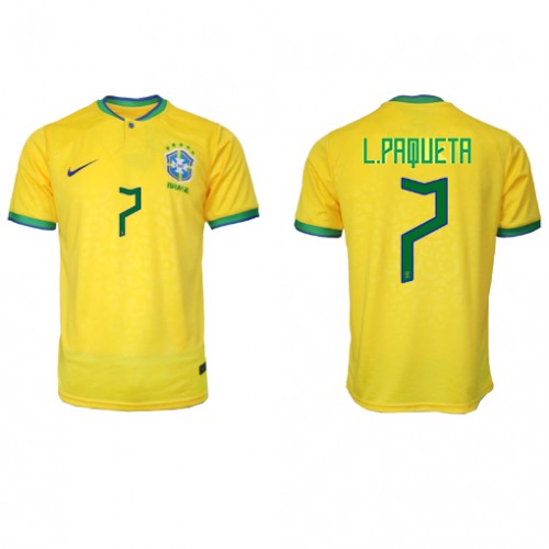 Fotballdrakt Herre Brasil Lucas Paqueta #7 Hjemmedrakt VM 2022 Kortermet